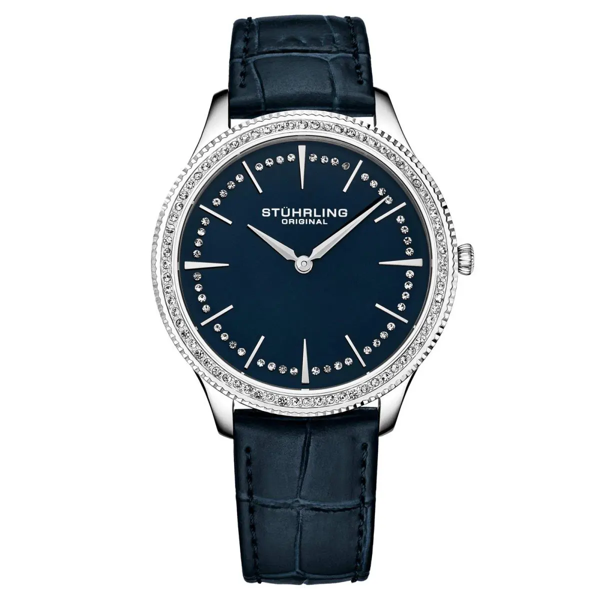 Stuhrling Symphony-3985.2 Blue Leather Blue Dial Wristwatch 3985.2