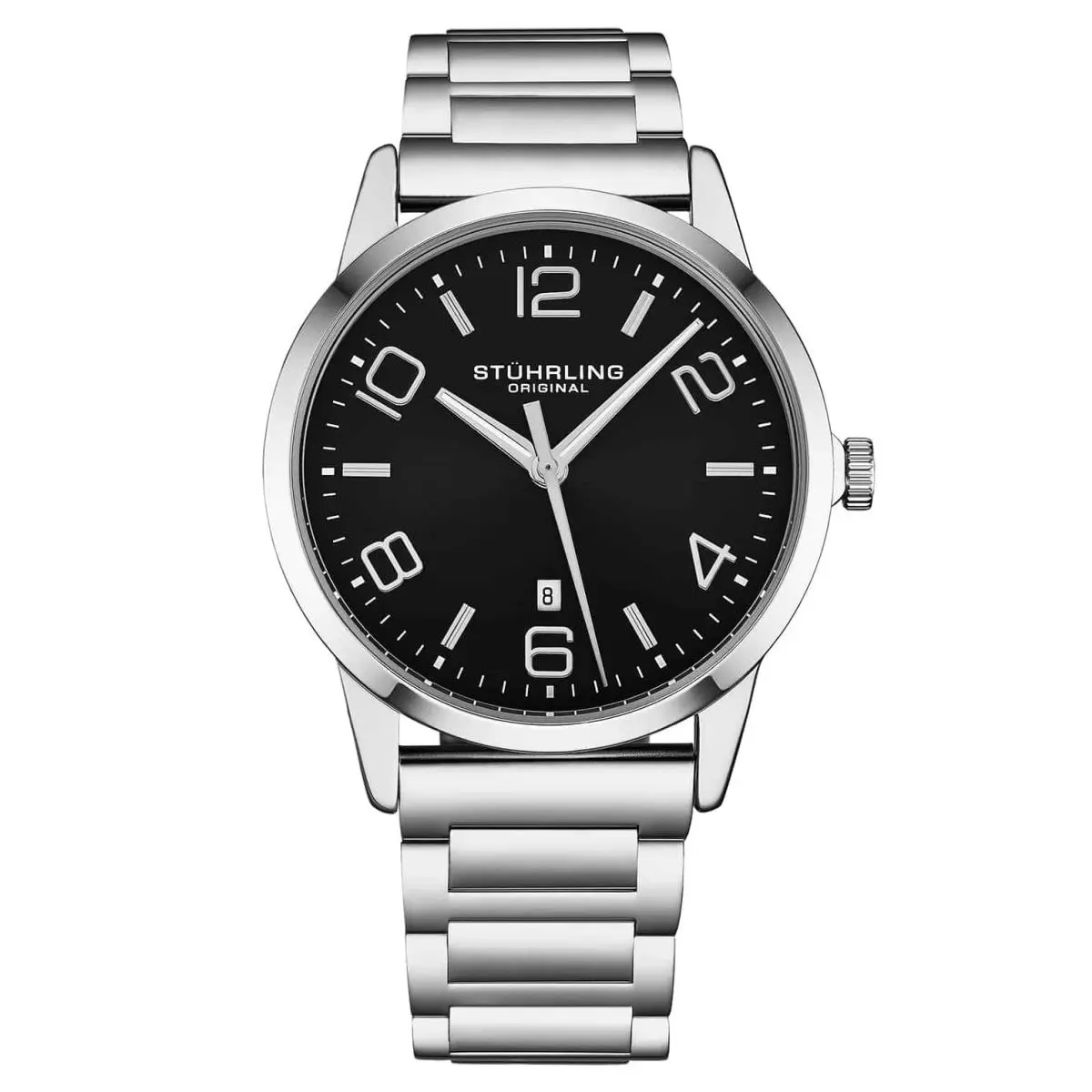 Stuhrling Classis 4021 Silver/stainless Steel Black Dial Wristwatch 4021.1