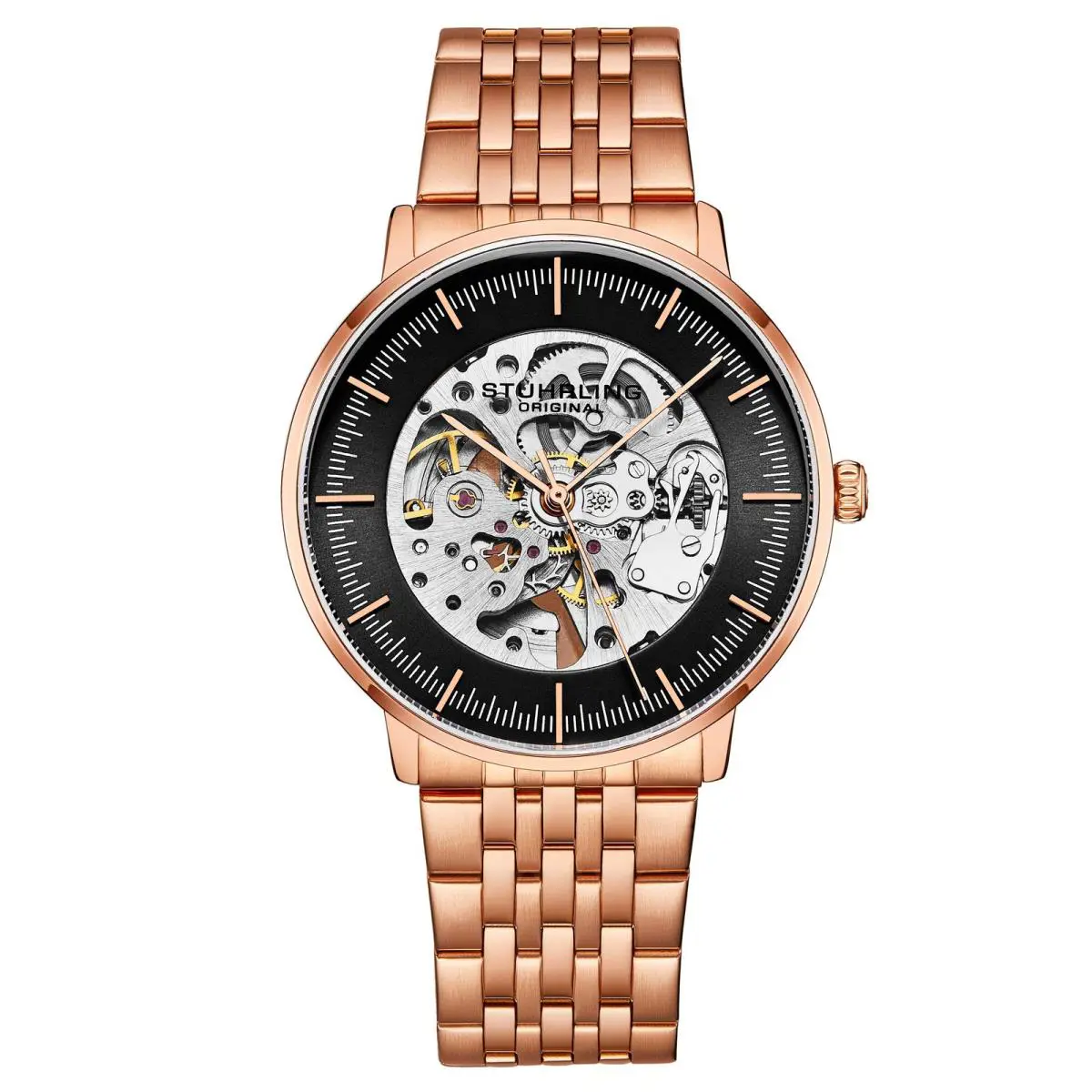 Stuhrling Legacy Rose/black Black Dial Wristwatch 3994.3