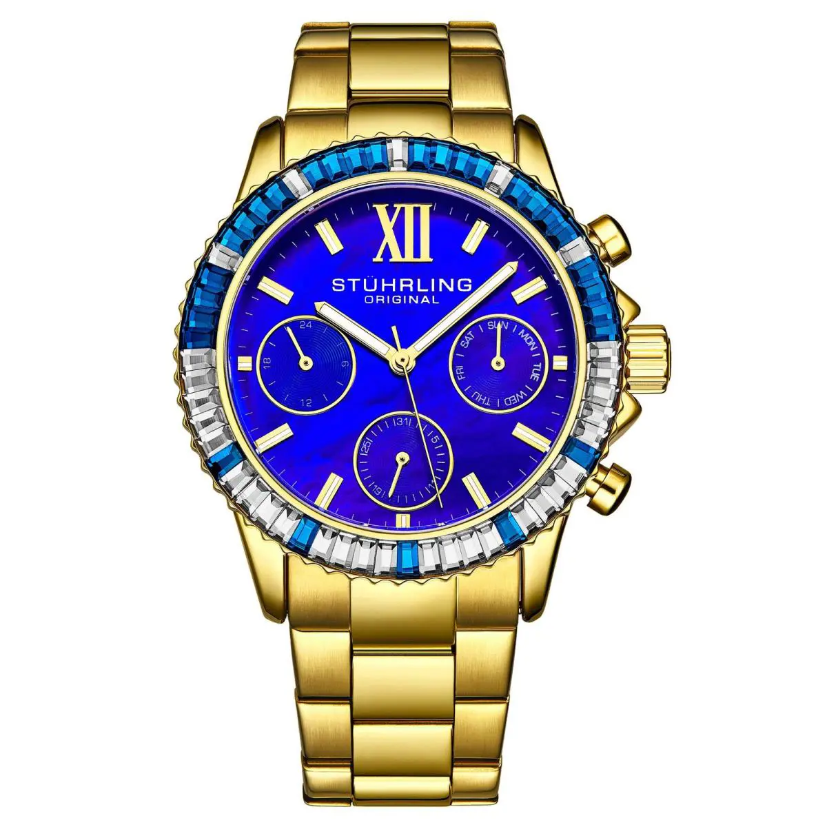 Stuhrling Vogue Blue/gold Blue Dial Wristwatch 3959.4