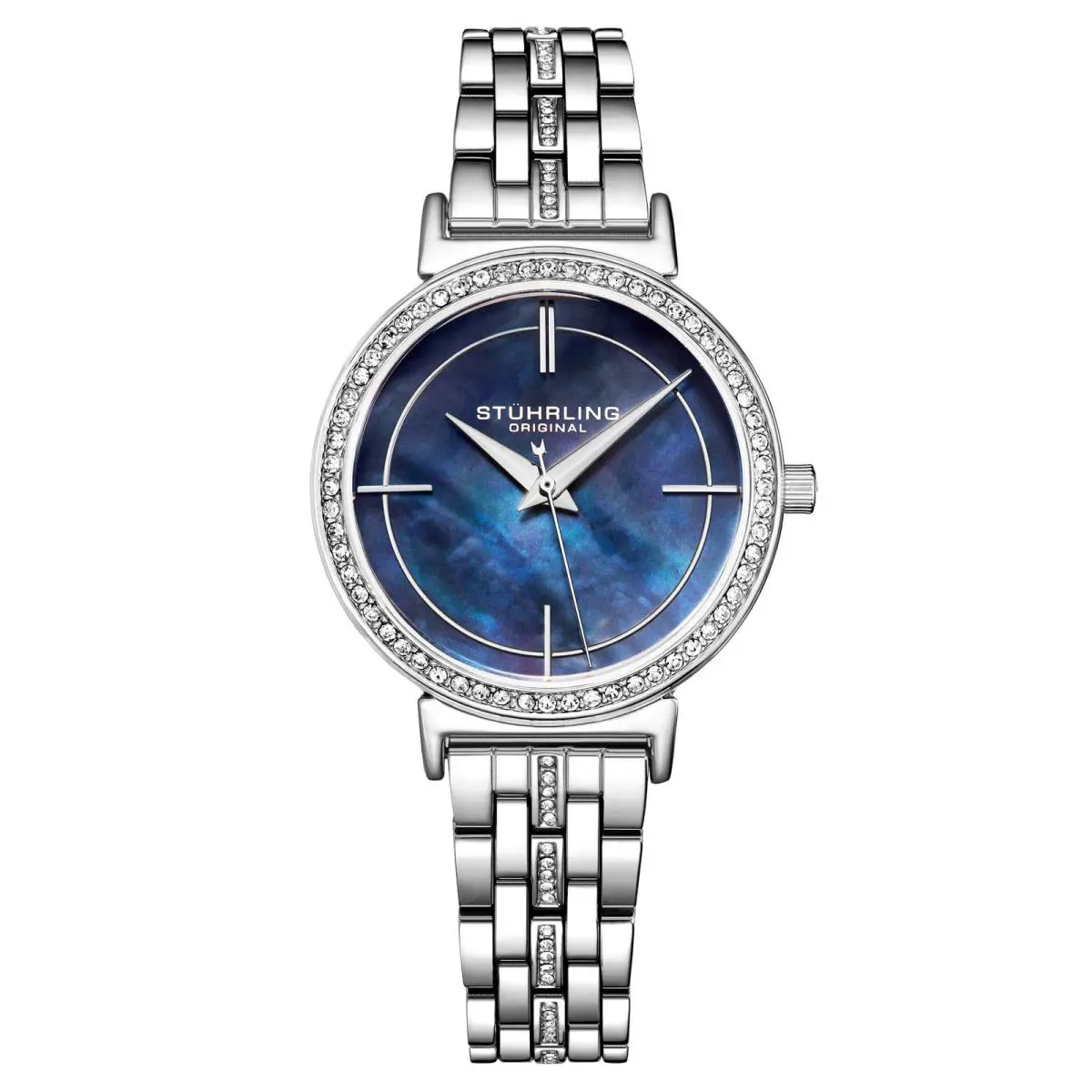 Stuhrling Mosaic Quartz Classic Blue/silver Blue Dial Wristwatch 3987.2
