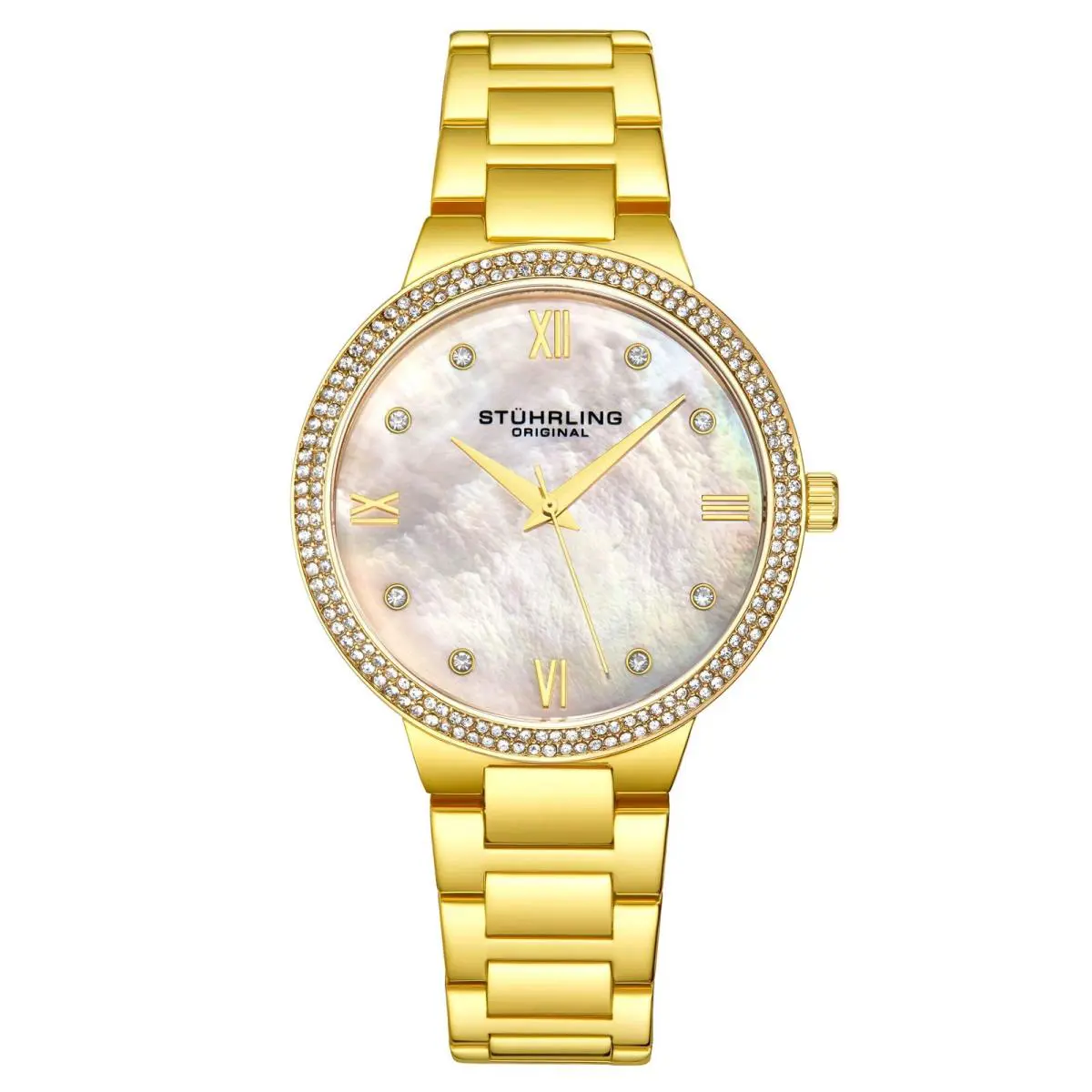 Stuhrling Carrara Quartz Classic Gold/stainless Silver Dial Wristwatch 3907.3 by Stührling