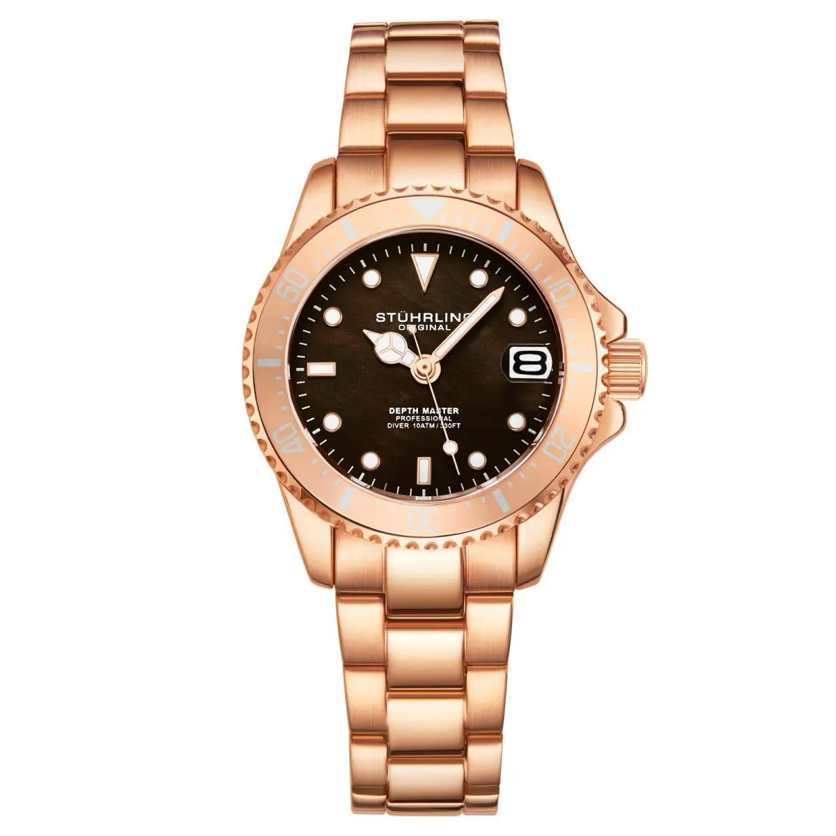 Stuhrling Vogue Rose Gold Stainless Steel Brown Dial Wristwatch 3950L.6 by Stührling