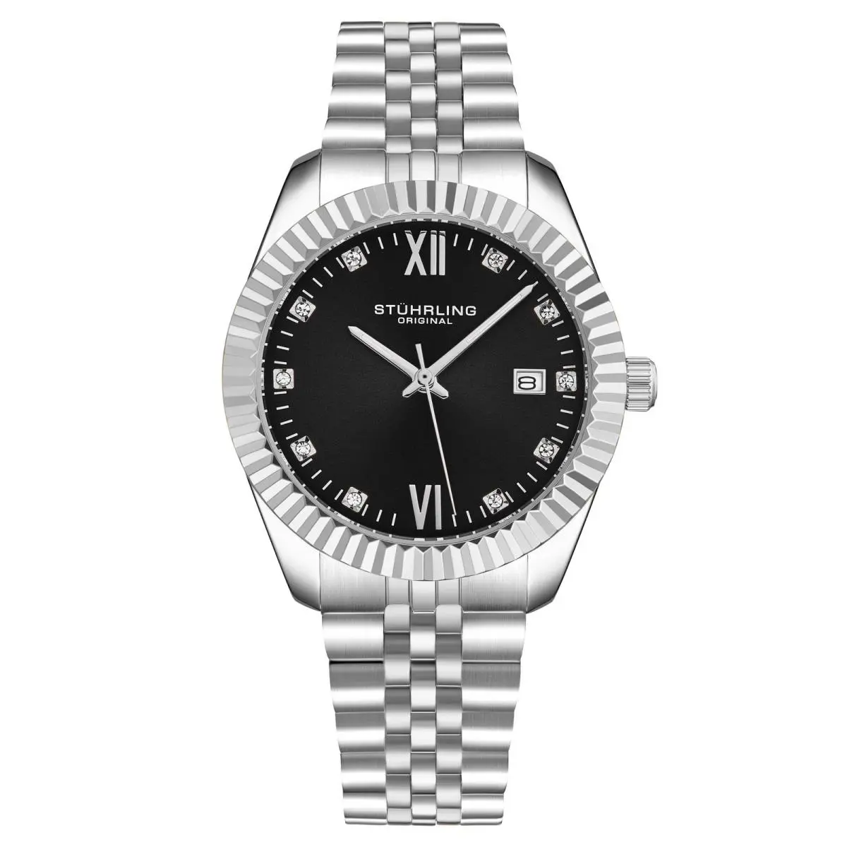 Stuhrling Gamine Classic Quartz Watch Black/stainless Black Dial Wristwatch 4024.3 by Stührling