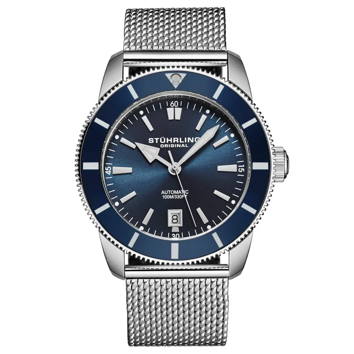 Stuhrling Marinier 4079 42mm Aquadiver Blue/silver | Blue Dial Marinier 4079 42mm Aquadiver Blue/silver Blue Dial Wristwatch 4079.2
