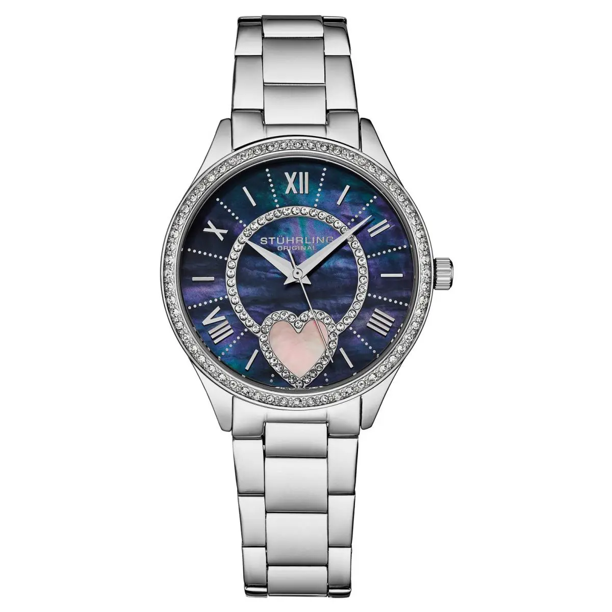 Stuhrling Saylor Mother of Pearl Quartz Classic Blue/stainless Blue Dial Wristwatch 4019