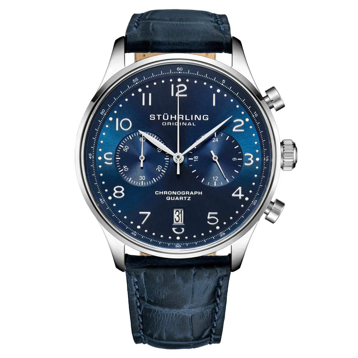 Stuhrling Monaco Chronograph Blue Blue Dial Wristwatch 4012.3
