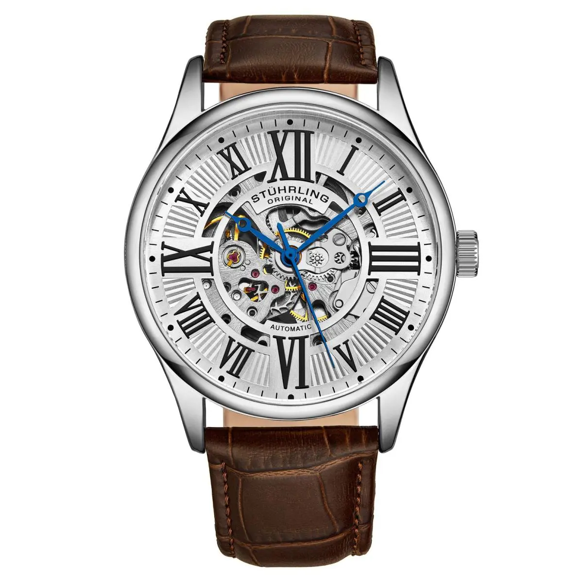 Stuhrling Legacy 3942 Brown/leather Silver Dial Wristwatch 3942.1