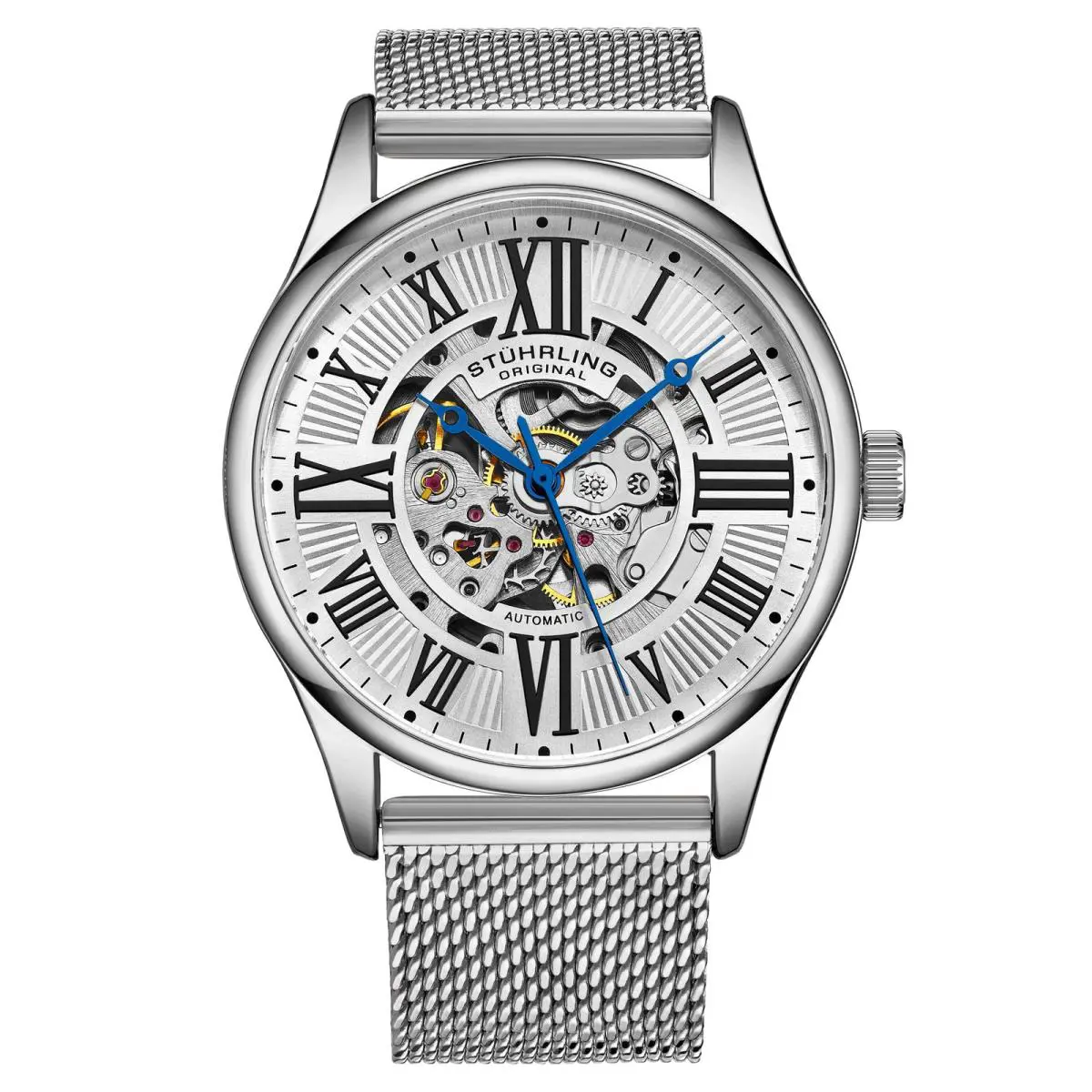 Stuhrling 3942M Automatic 42mm Skeleton Silver/stainless Steel Silver Dial Wristwatch 39