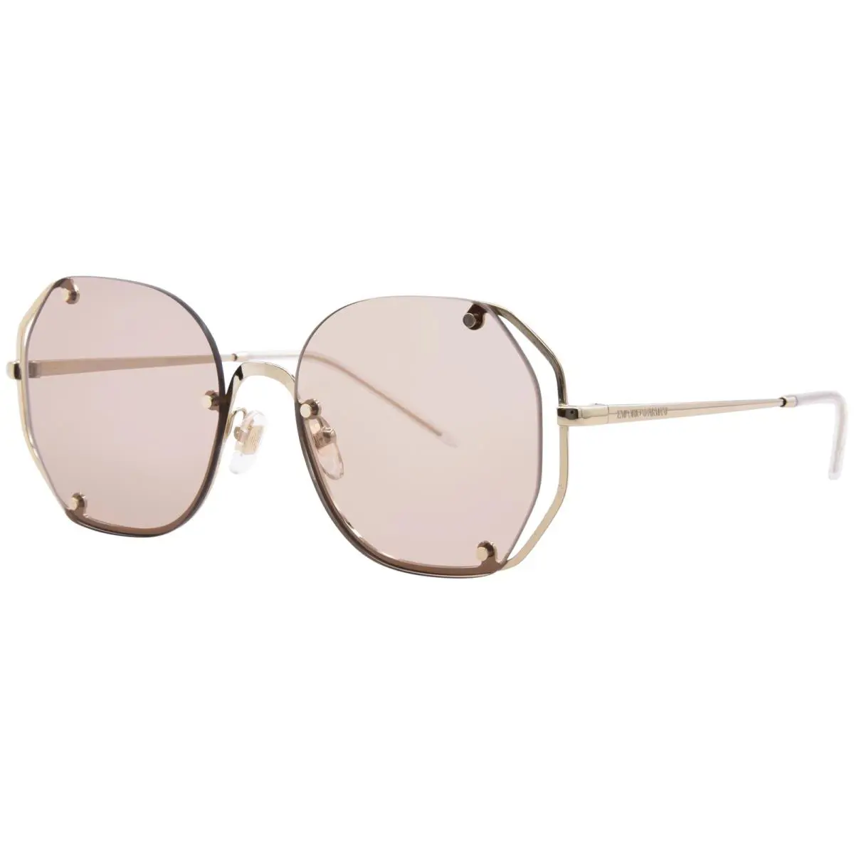 Emporio Armani EA2168 301393 Sunglasses Women`s Shiny Pale Gold/light Brown 54mm