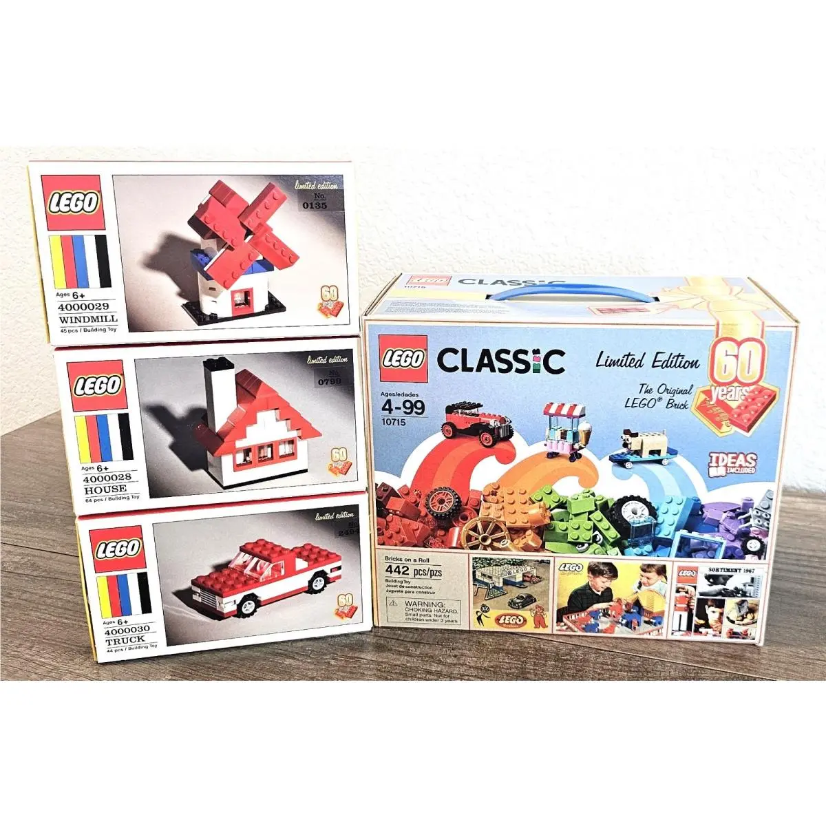 Lego Classic 60th Anniversary Limited Edition 10715 4000028 4000029 4000030