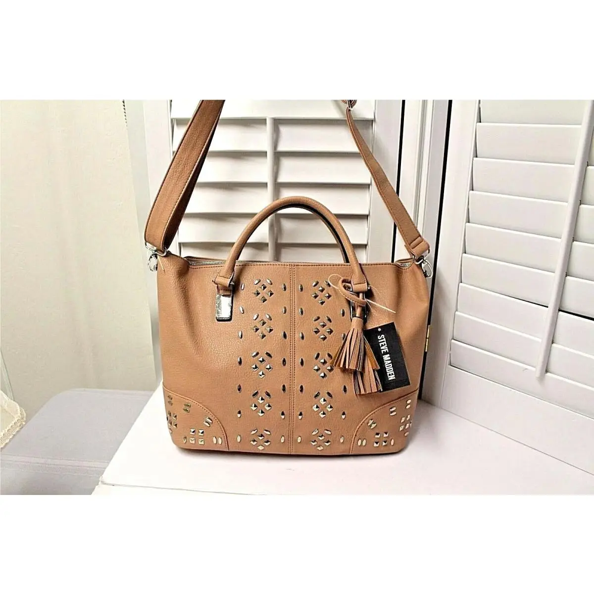 Steve Madden Satchel Cross Body Leather Sunshine Satchel Blush