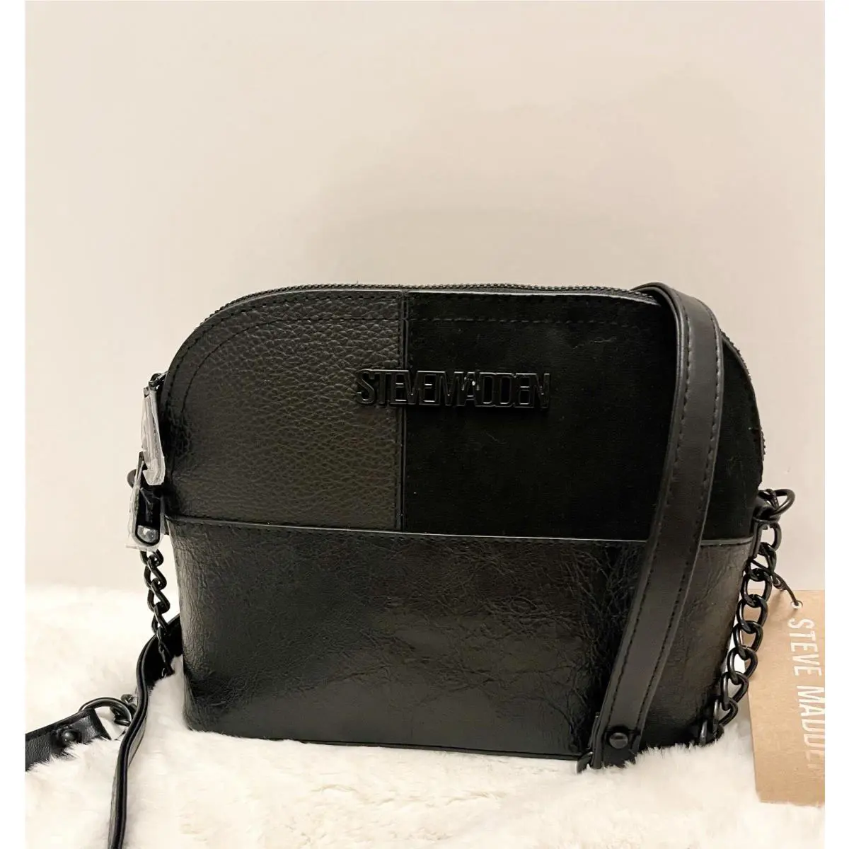 Steve Madden Women s Bmageepw Crossbody Handbag Purse Black Multi Patchwork