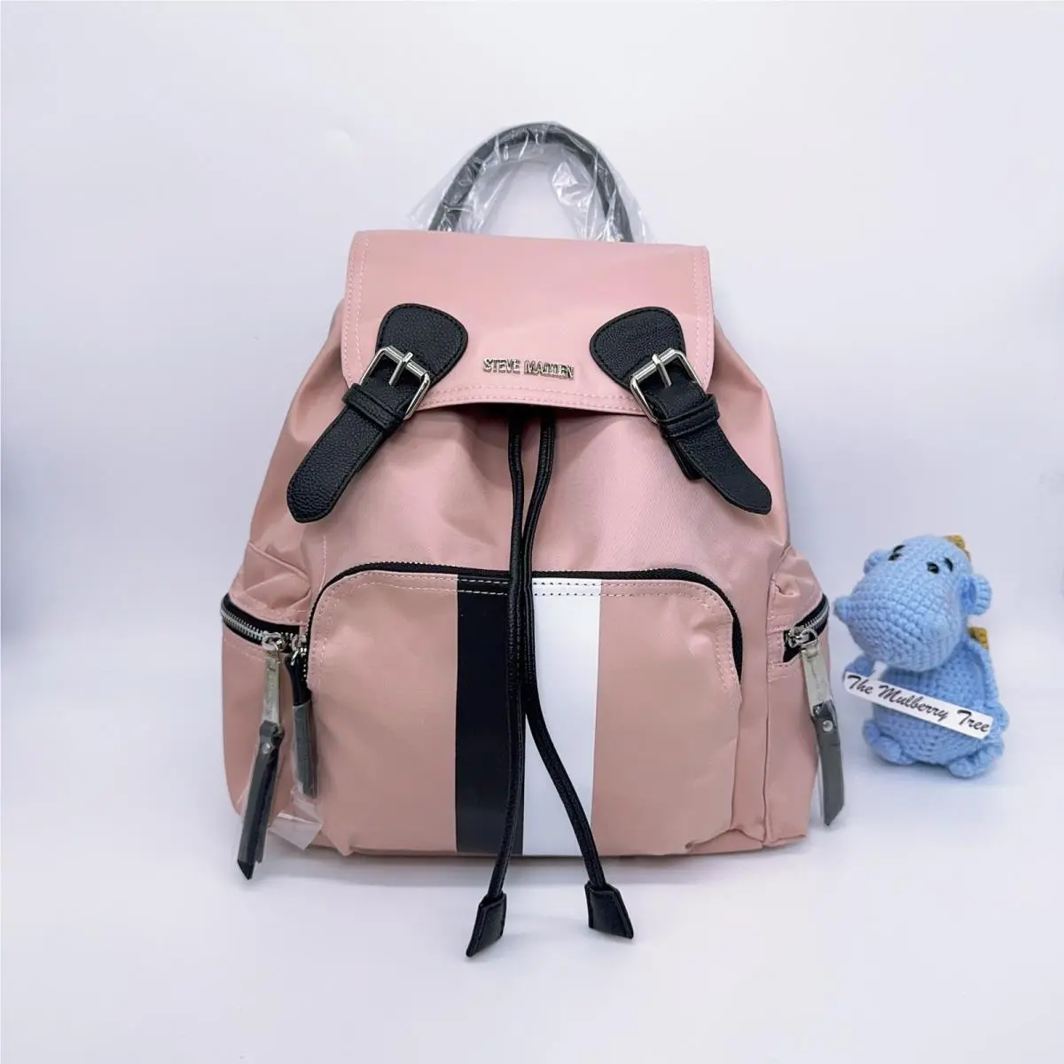 Steve Madden Women’s Nylon Blush Pink Backpack Lightweight Large Pockets
