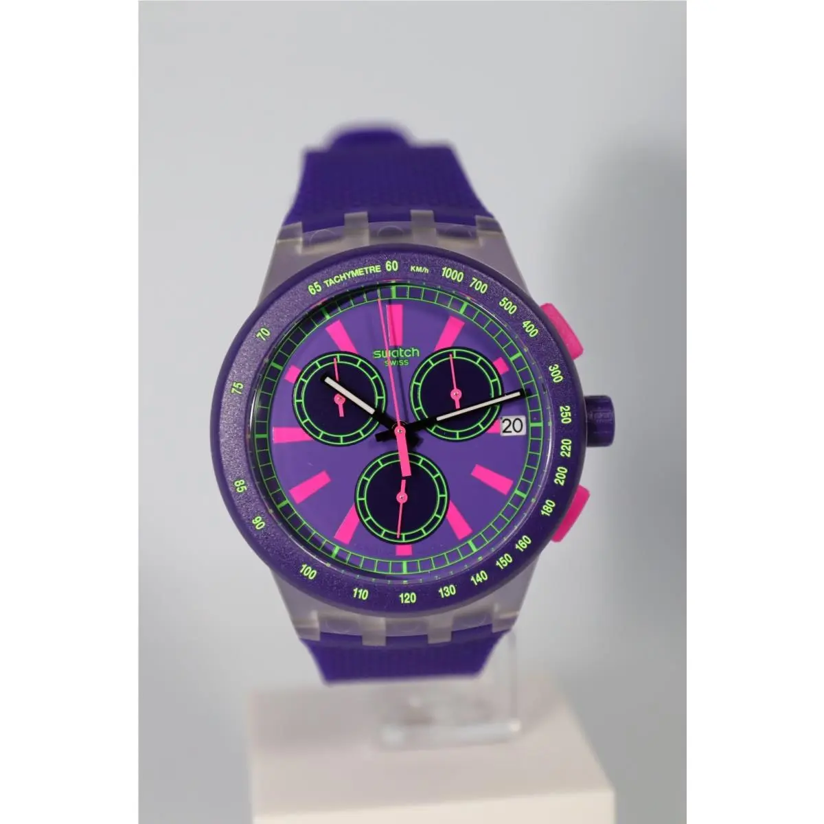 Swatch Swiss Made Purp-lol Chronograph Watch SUSK400 42MM Purple