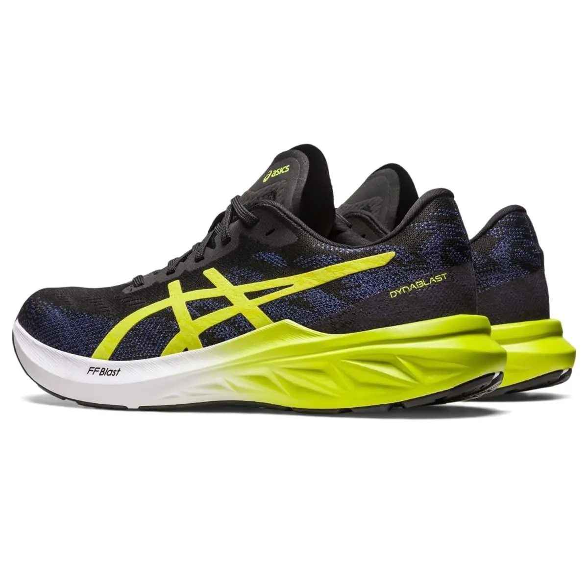 Size 12- Asics Men`s Dynablast 3 Black/ Lime Zest- 1011B460-005 - Black