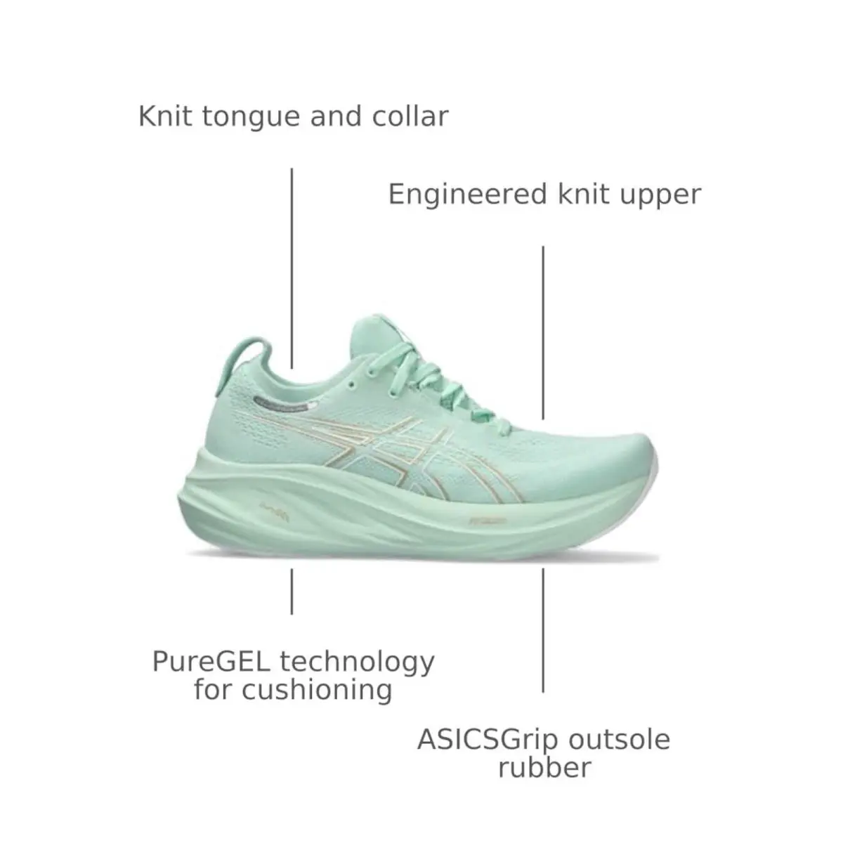 Asics shoes - ASICS GEL-Nimbus 26 - 1012B601-300 - Green (UPC: 0197298169998) 2