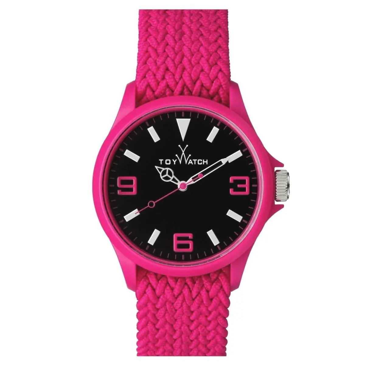 Toy Watch 130228 Women`s `cruise` Pink Round Woven Strap 39mm Black Dial Watch by ToyWatch