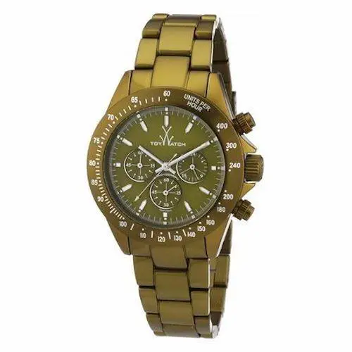 Toywatch Metallic Olive Chrono ME14OL Aluminum Chronograph Unisex Fashion Watch by ToyWatch
