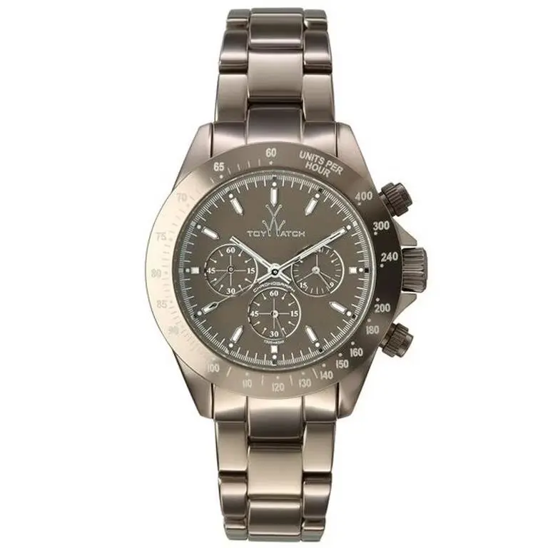 Toywatch Metallic Pewter Chrono ME15PW Aluminum Chronograph Unisex Fashion Watch by ToyWatch