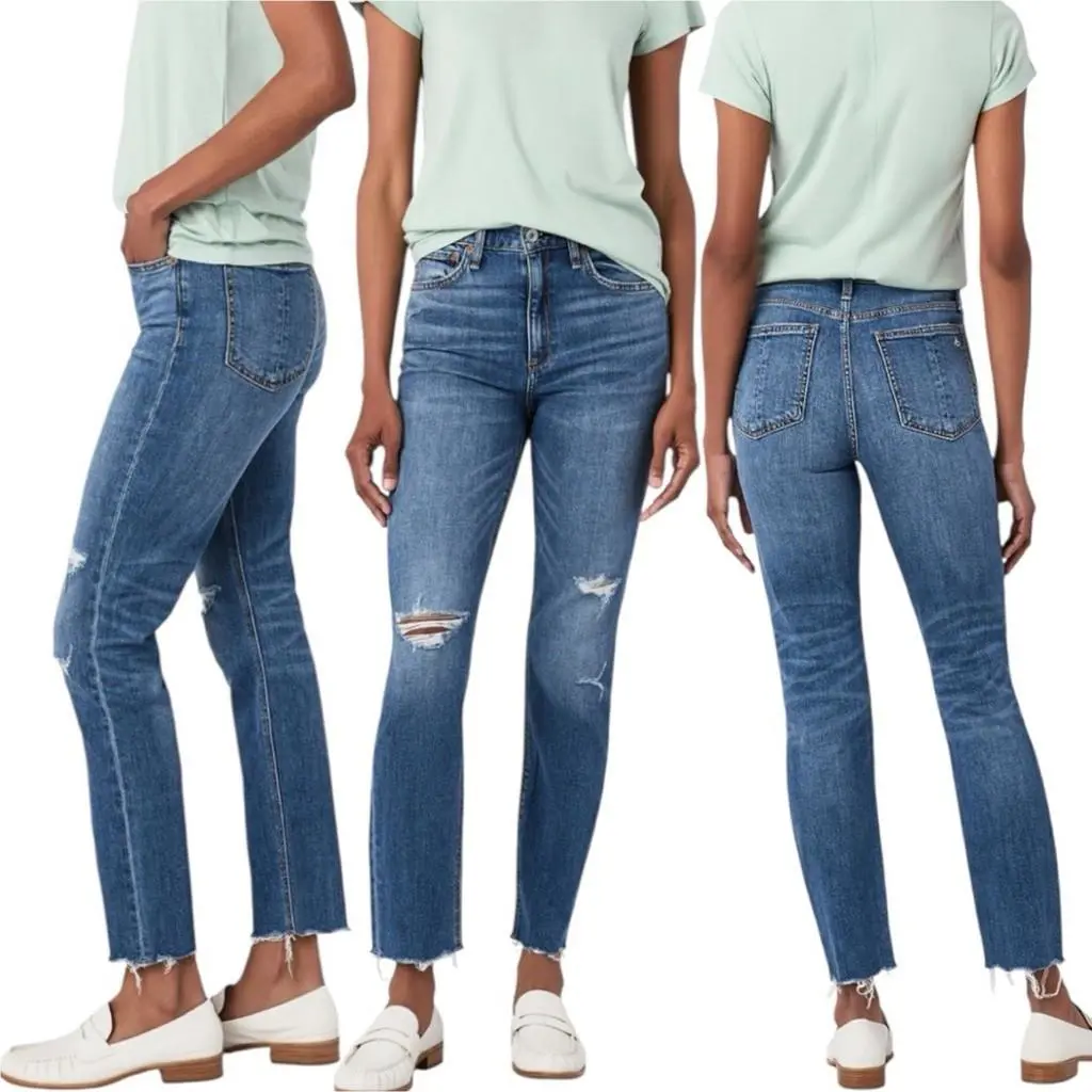 Rag Bone Nina Cigarette Skyline High-rise Comfort Stretch Jean Straight Sz 25 by Rag & Bone