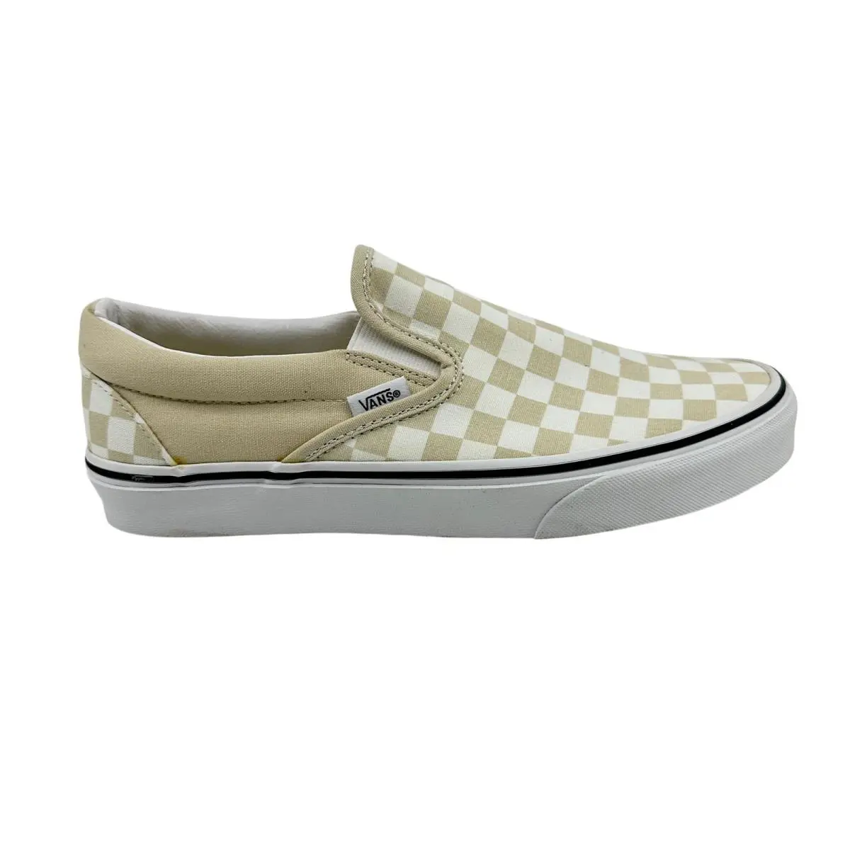 Vans Classic Slip On Checkerboard Turtle Dove White Mens Size 8.5 Sneaker - Beige, Manufacturer: (Checkerboard) Turtle Dove White