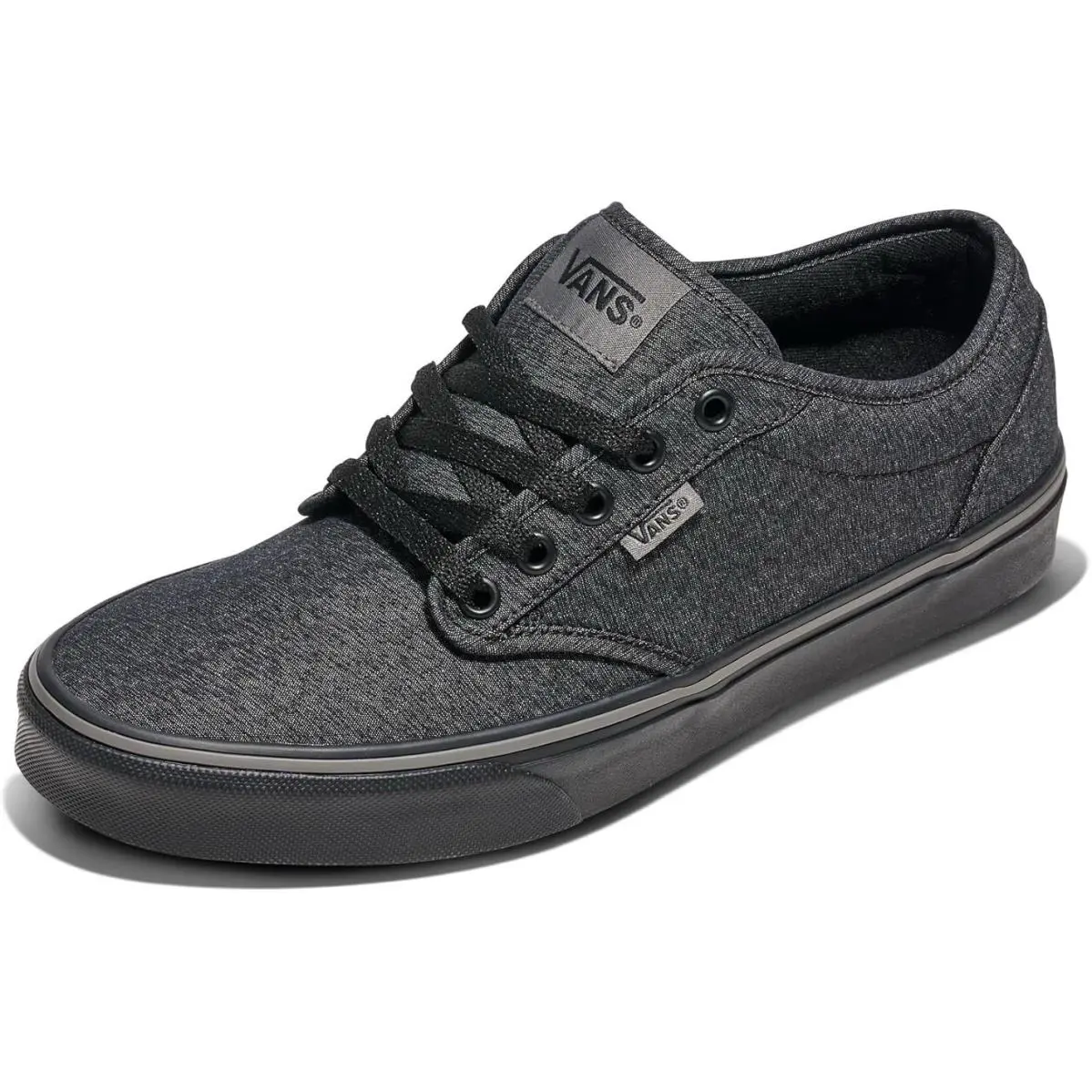 Size 8.5 - Vans Men`s Atwood Varsity Textile Shoes Black/pewter - Silver