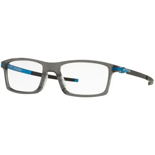 Oakley Frame 0Ox8050 Pitchman Rectangle Frames - Polished Grey Smoke / Clear - Polished Grey Smoke/Demo Lens, lens__map: Clear