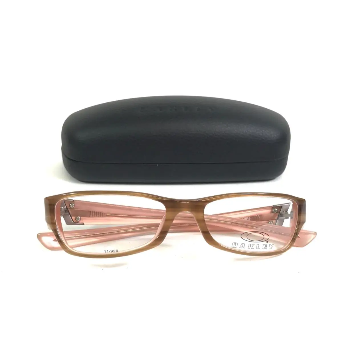 Vintage  Eyeglasses Frames Sweeper Pink Latte Striped Brown 52-17-146 by Oakley