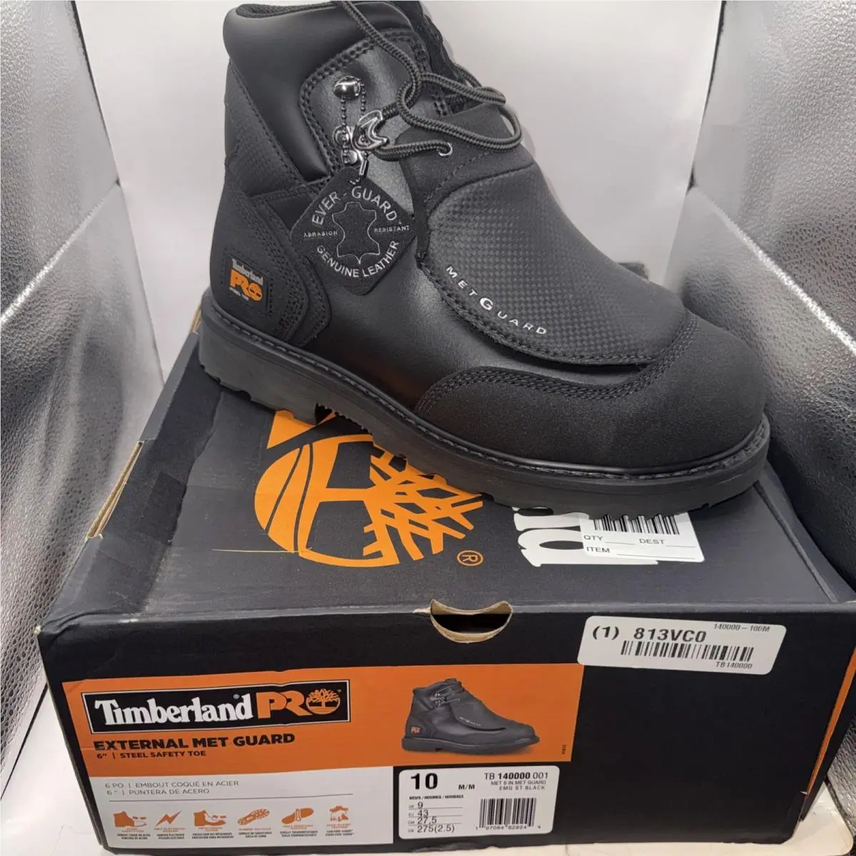 Timberland Pro External Met Guard Steel Toe Boots Black 6 Mens Size 10 M/m