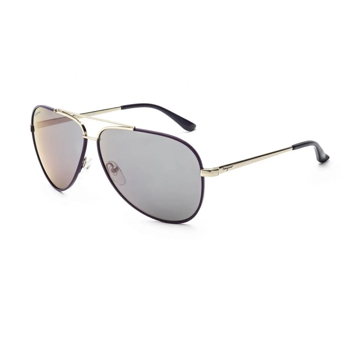 Salvatore Ferragamo Men`s SF131S 736 Gold Aviator/gray Lens Sunglasses