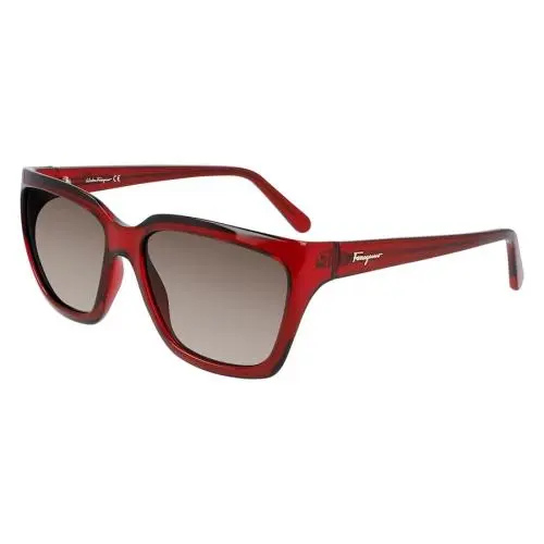 Salvatore Ferragamo Women`s Sunglasses Crystal Wine Plastic Frame SF1018S 655