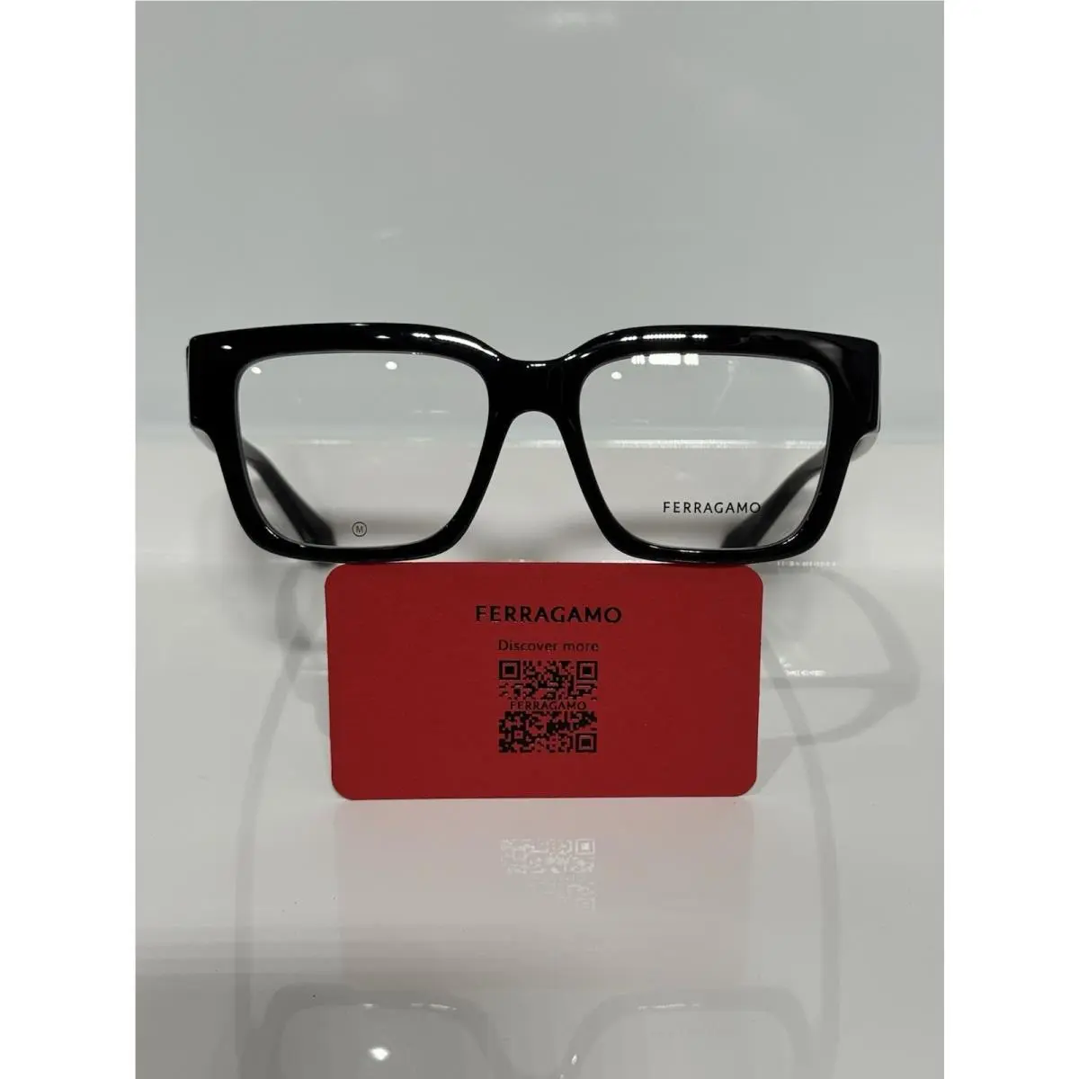 Salvatore Ferragamo SF2975 001 Black Chunky Square Acetate Unisex Eyeglasses