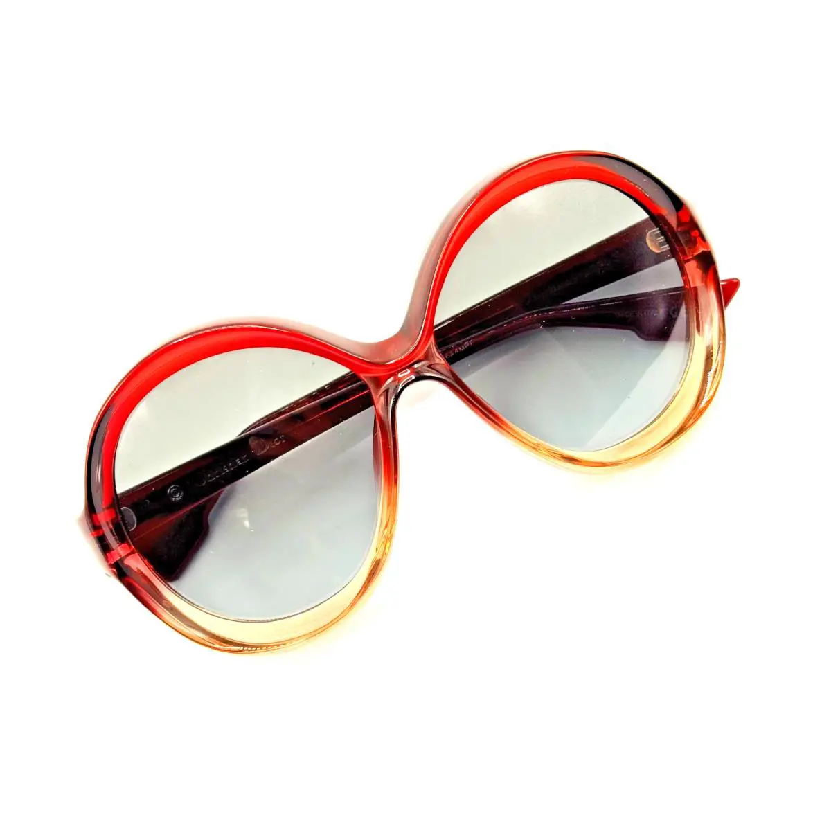 Dior Sunglasses Bianca OT5I7 Burgundy Pink Round Frame Gray Petrol Lens