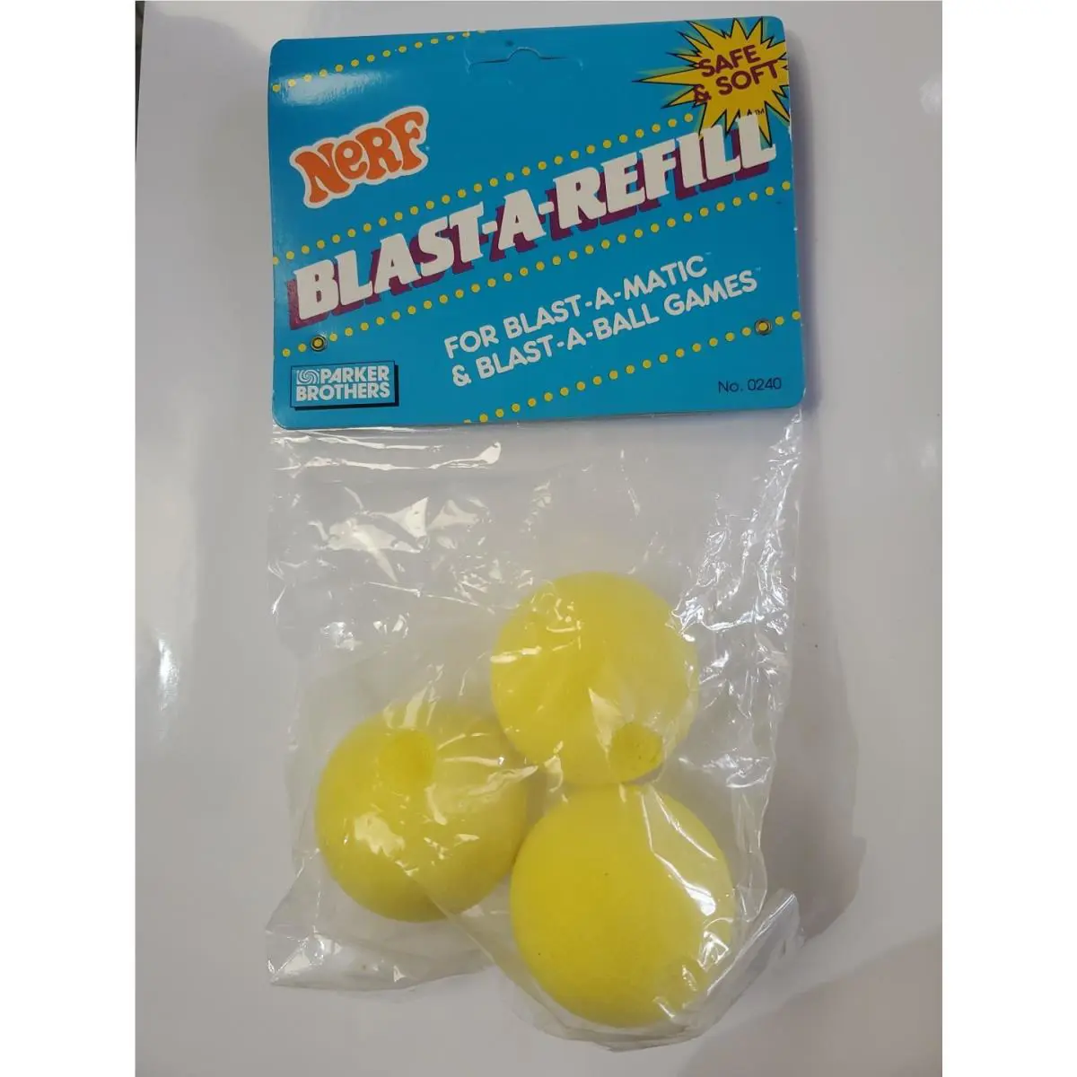 Vintage 1990s Nerf Ballistic Balls Ammo Refill Yellow Blast A Ball x3