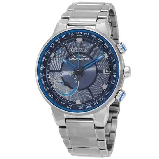 Citizen Satellite Wave Freedom Eco-drive Blue Dial Men`s Watch CC3030-53L - Dial: Blue, Band: Silver, Bezel: Blue