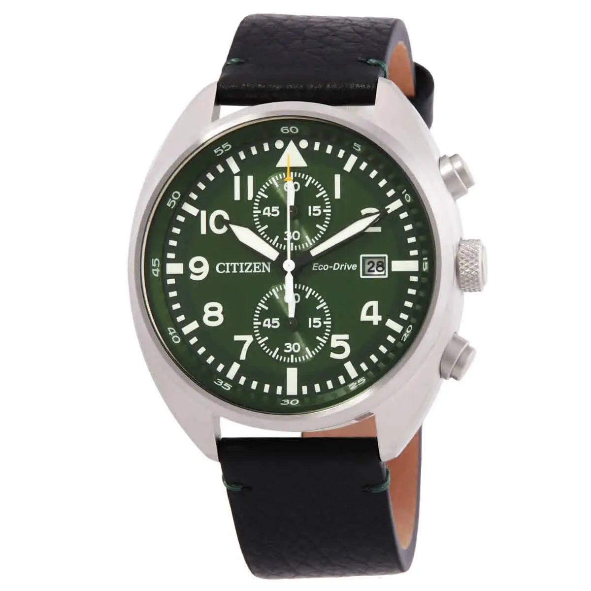 Chronograph Eco-drive Green Dial Men`s Watch CA7041-07X by Citizen