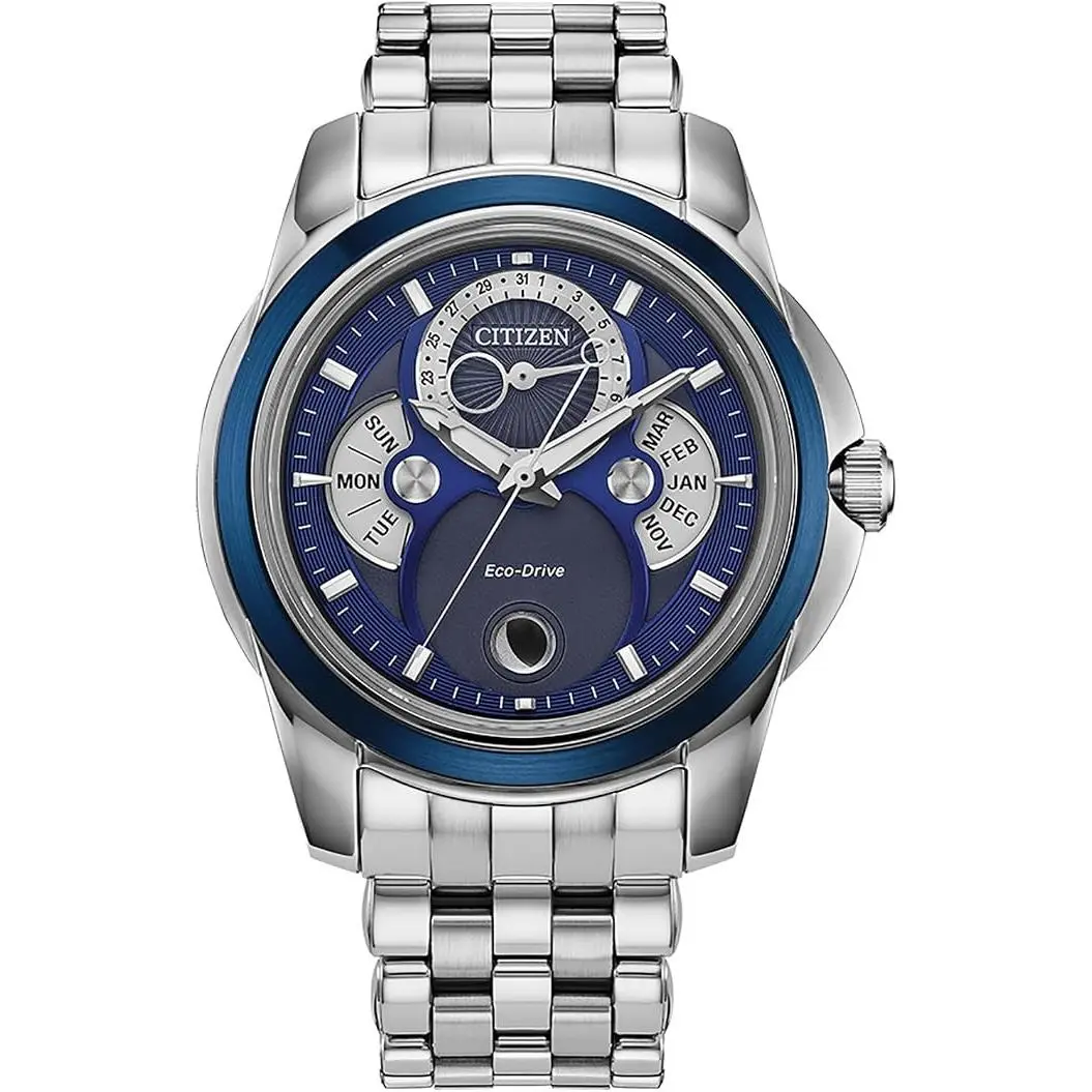 Men`s Calendrier Moonphase Watch Blue 42MM BU0088-51H by Citizen