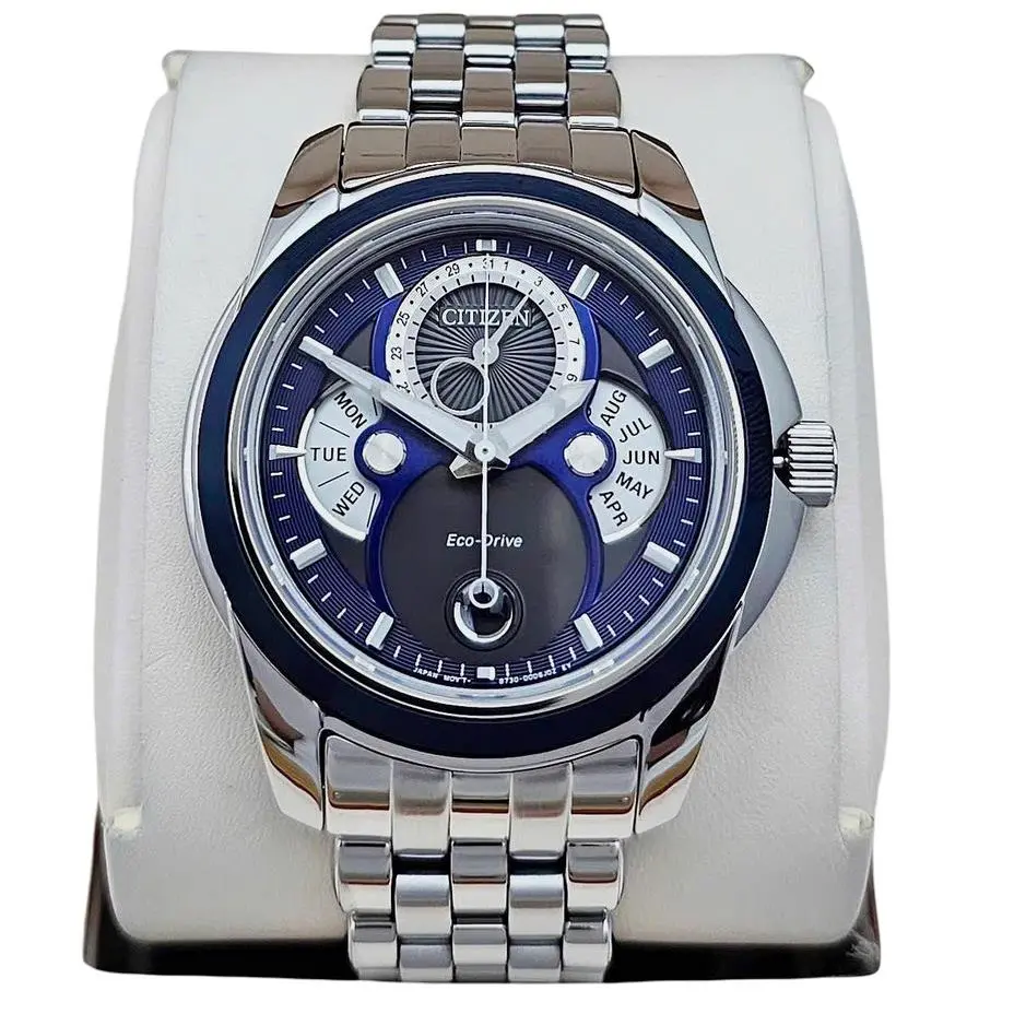 Citizen Calendrier Blue Sapphire Dial Day Date Month BU0088-51H Men`s Watch
