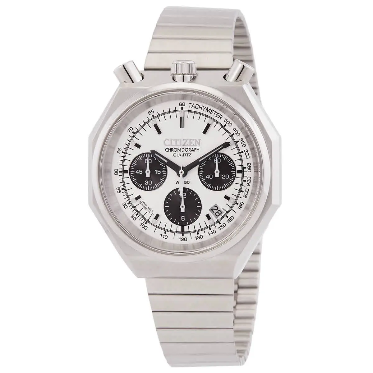 Citizen Tsuno Chronograph Quartz Silver Dial Men`s Watch AN3700-62A - Silver, Dial: Silver-tone, Band: Silver-tone
