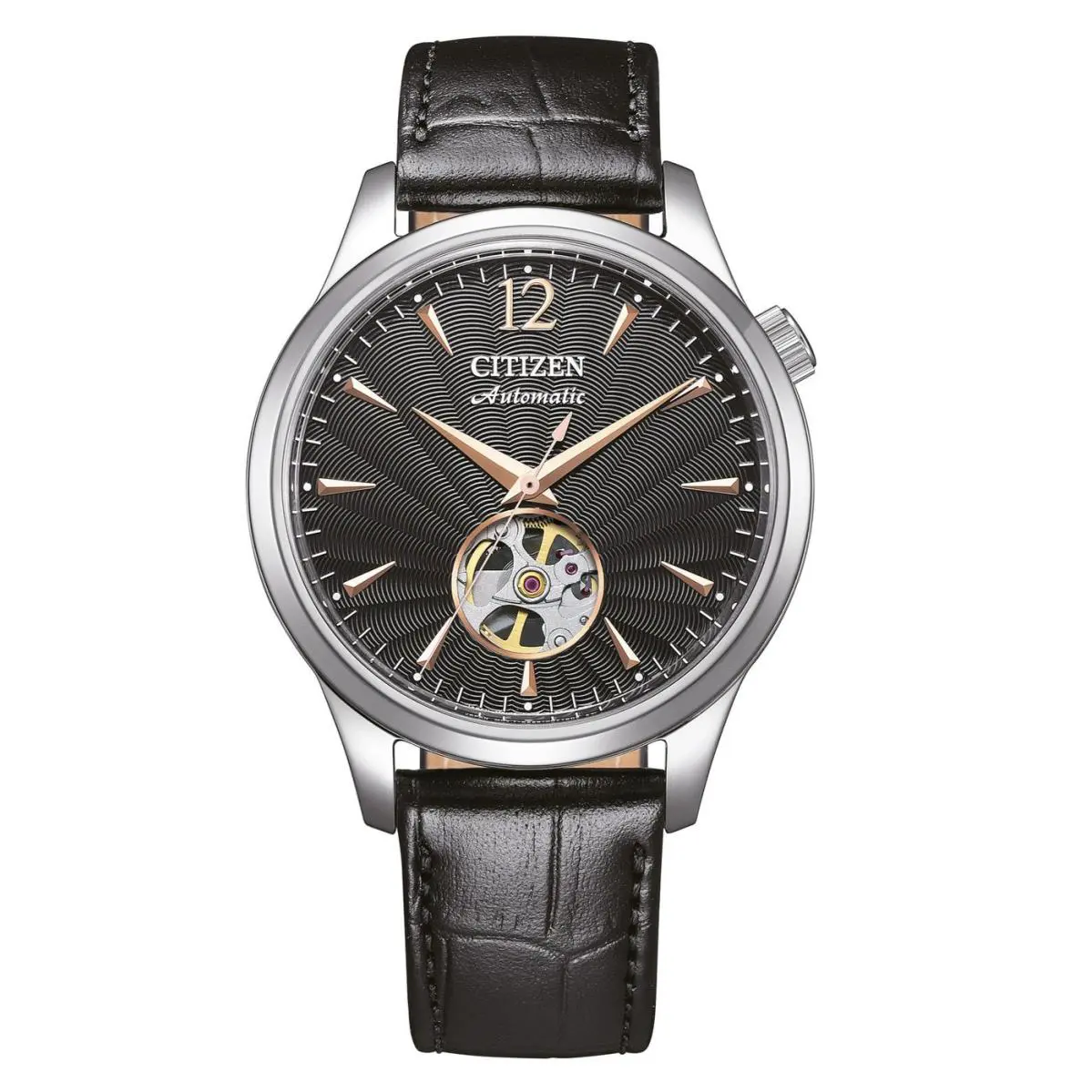 Citizen Automatic Black Dial Open Heart NH9131-14E Men`s Watch