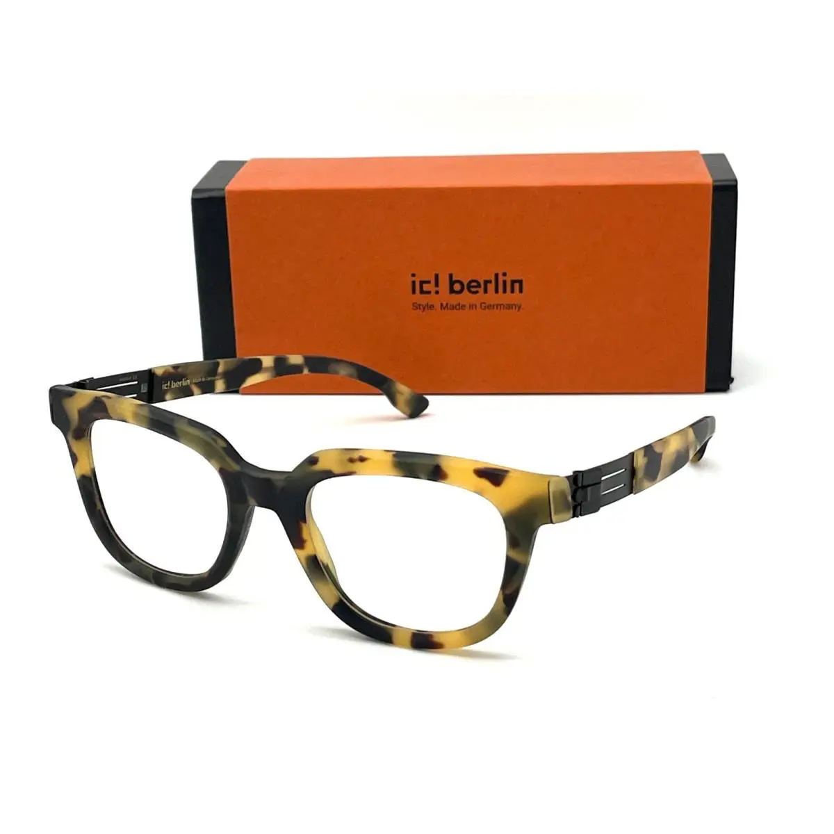 IC Berlin Gill Havana Matte Black / Clear 50mm Eyeglasses by ic! berlin