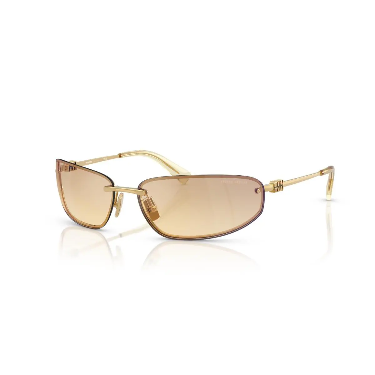 Miu Miu MU A50S Gold/yellow Gradient with Silver Mirrored 5AK7R1 Sunglasses