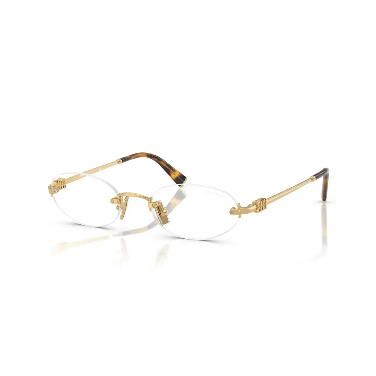 Miu Miu MU A54S Gold/clear Blue Light Filter Lenses 5AK08N Sunglasses