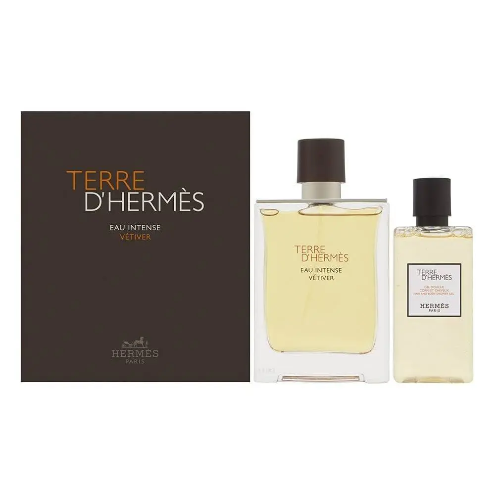 Hermes Terre D`hermes Intense Vetiver Set: Edp 3.4 Oz + Gel 2.7 Oz