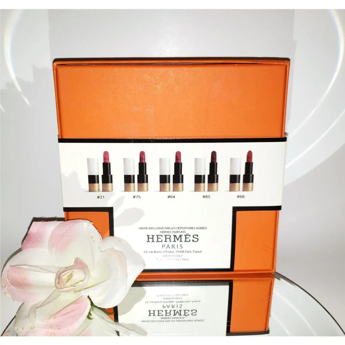 Hermes 5pc Luxury Mini Travel Lipstick Gift Set 21 75 64 85 68