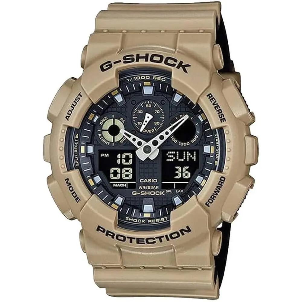 GA100L-8A Men`s Sand Bi-color Band Analog Digital G Shock Watch by Casio