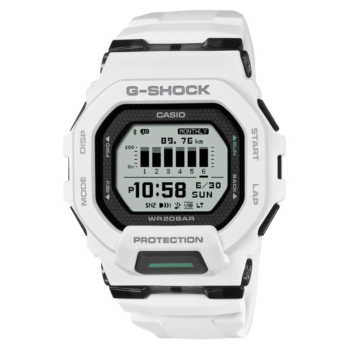Casio G-shock Move GBD200-7 Sports Strava White Digital Led GBD-200 Series Watch