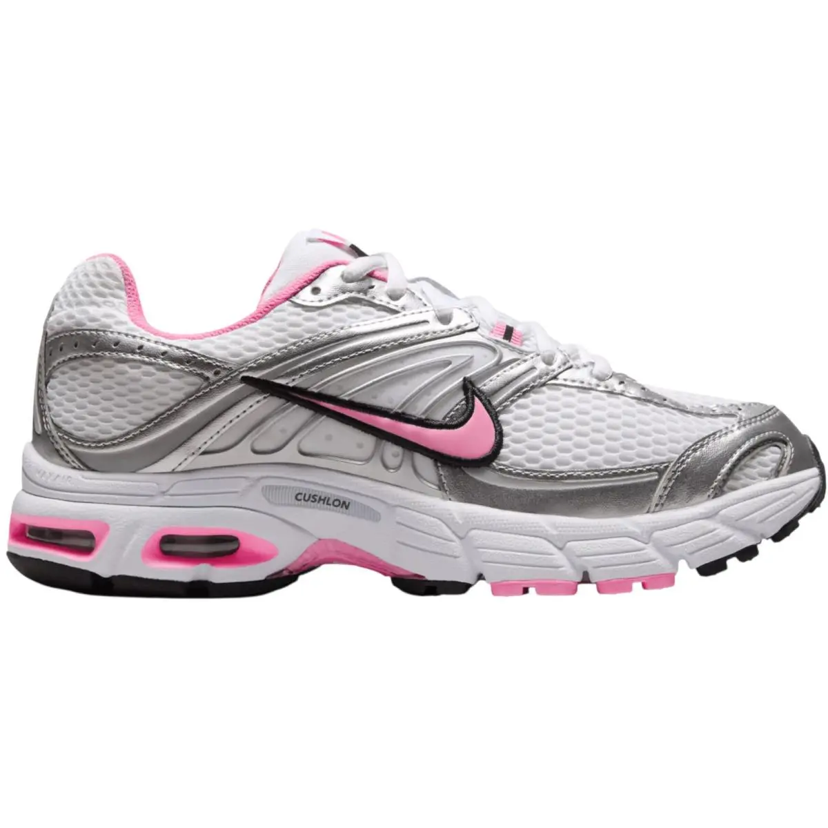Air Max Moto 2K Women Casual Shoe US Size 6-11 Color Sneaker White/Metallic Silver/Black/Pink Spell by Nike
