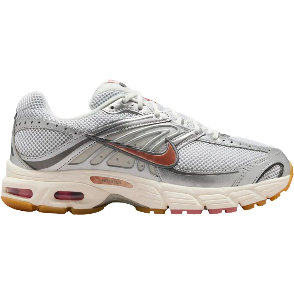 Air Max Moto 2K Women Casual Shoe US Size 6-11 Color Sneaker White/Metallic Silver/Dark Grey/Red Bronze by Nike